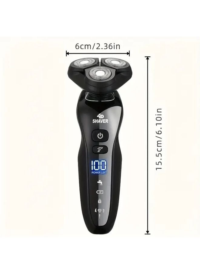 ماكينة الحلاقة الكهربائية المستقلة للرجال السوداء مع رأس عائم وشحن USB - Image 2